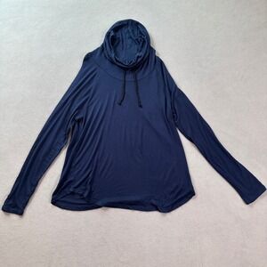 NWOT Raggs li Riches Blue Cowl Neck M Womens Long Sleeve Top Lightweight String